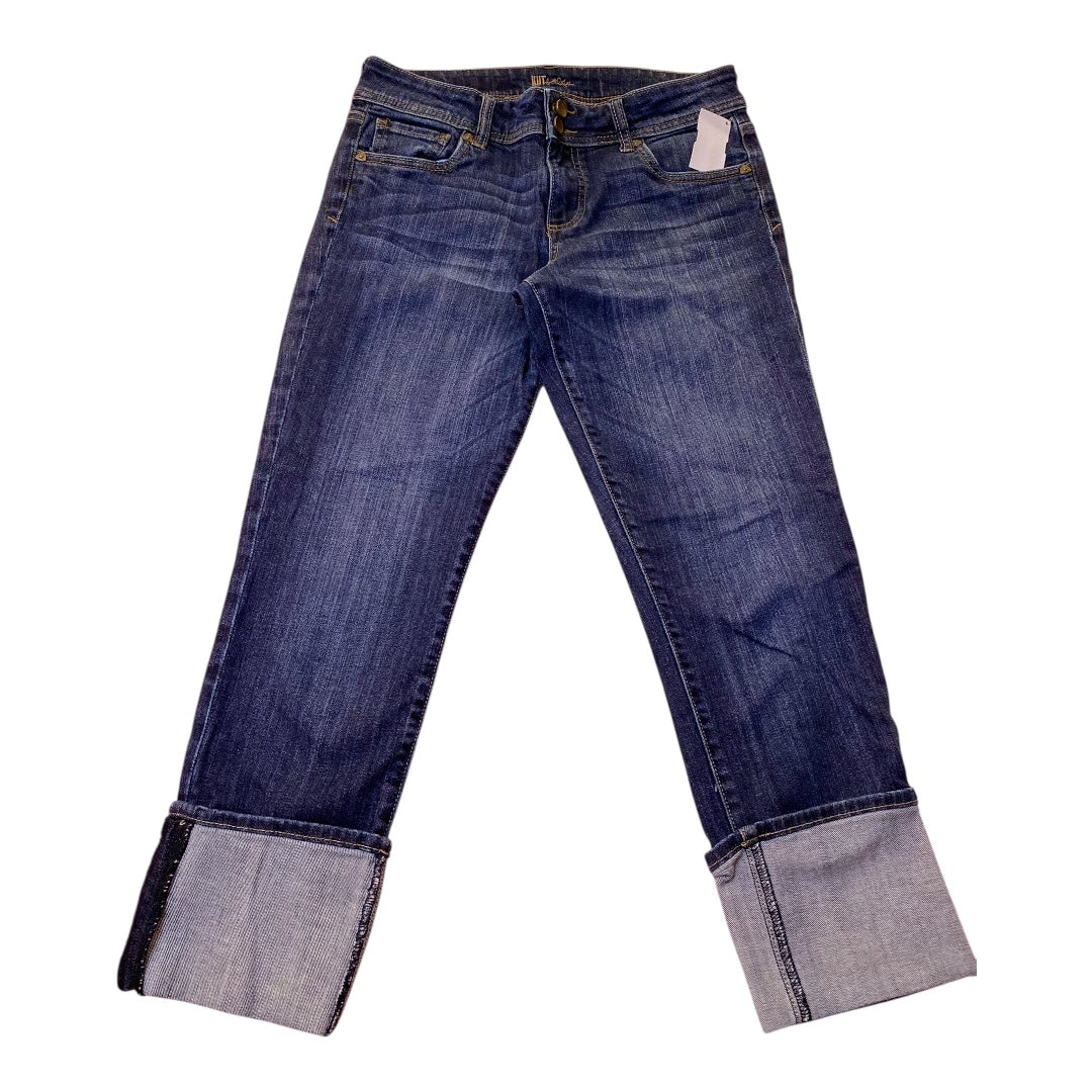 Jeans Cropped By Kut In Blue Denim, Size:6