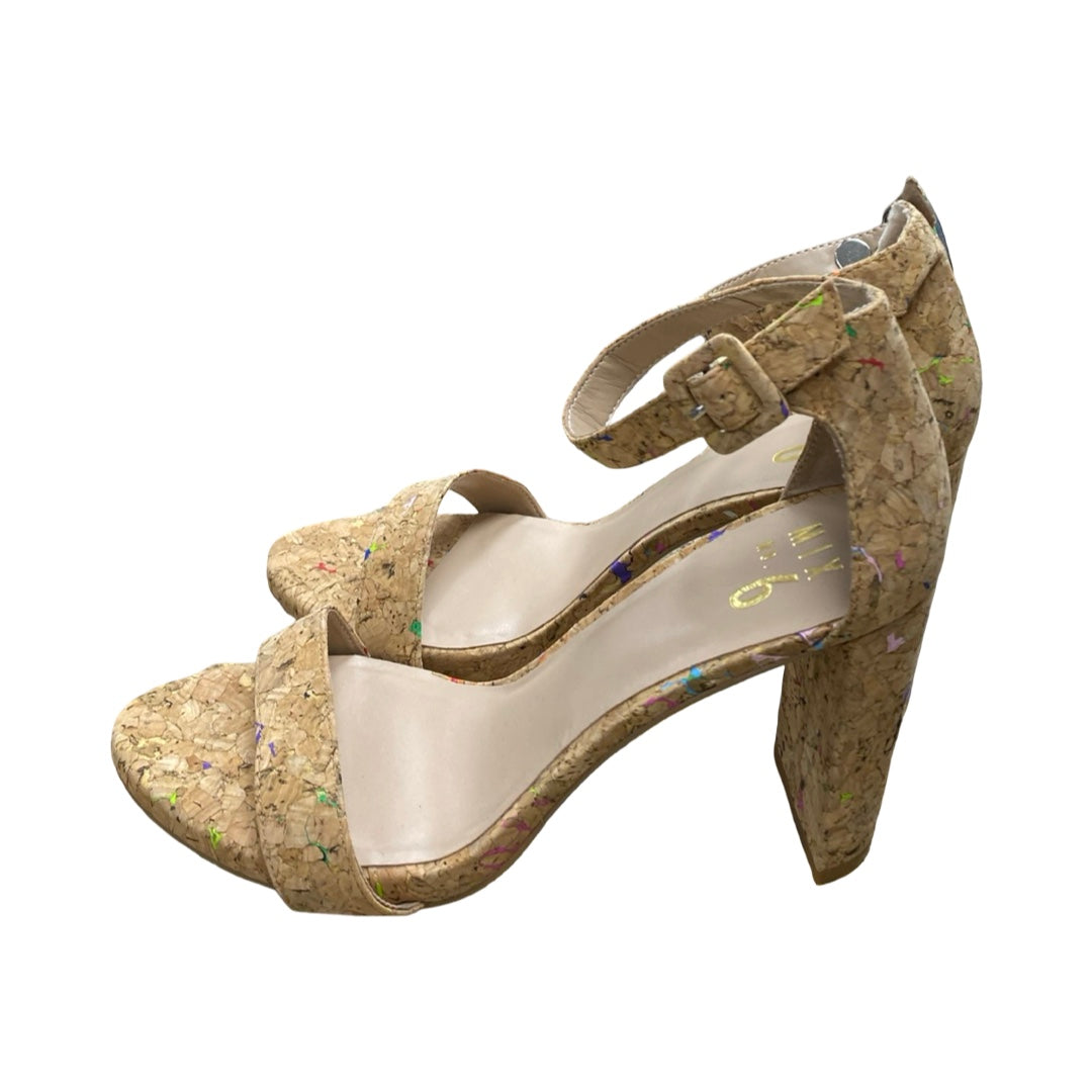 Sandals Heels Block By Mix No 6 In Multi, Size:8