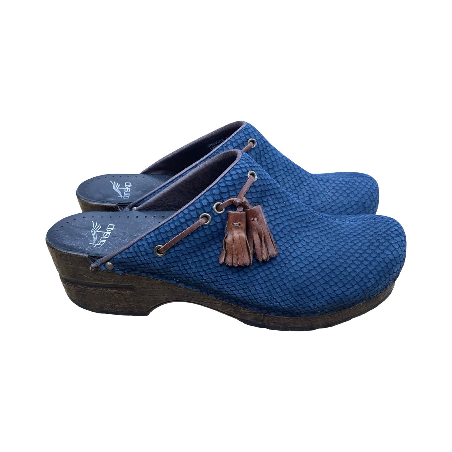 Shoes Heels Block By Dansko In Blue & Brown, Size:8.5