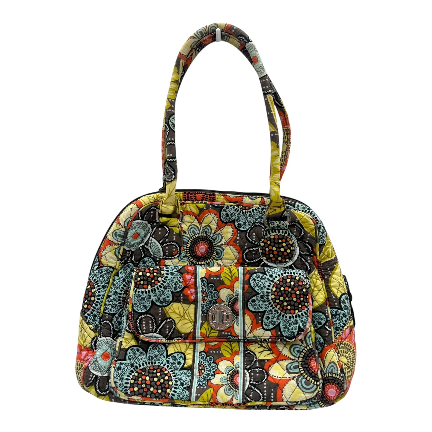 Handbag By Vera Bradley In Brown & Yellow, Size:Medium