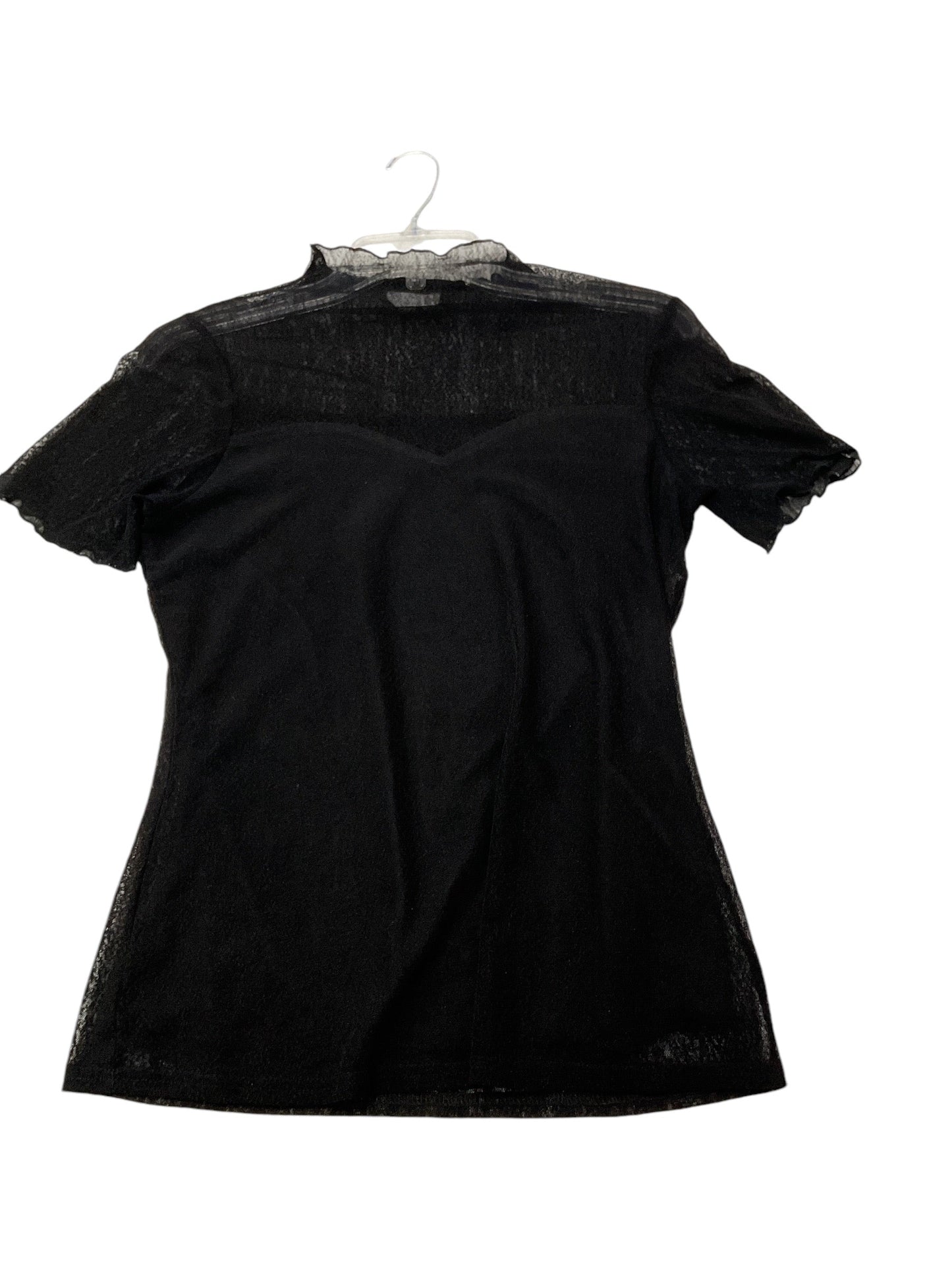 Top Short Sleeve By Clothes Mentor In Black, Size: L