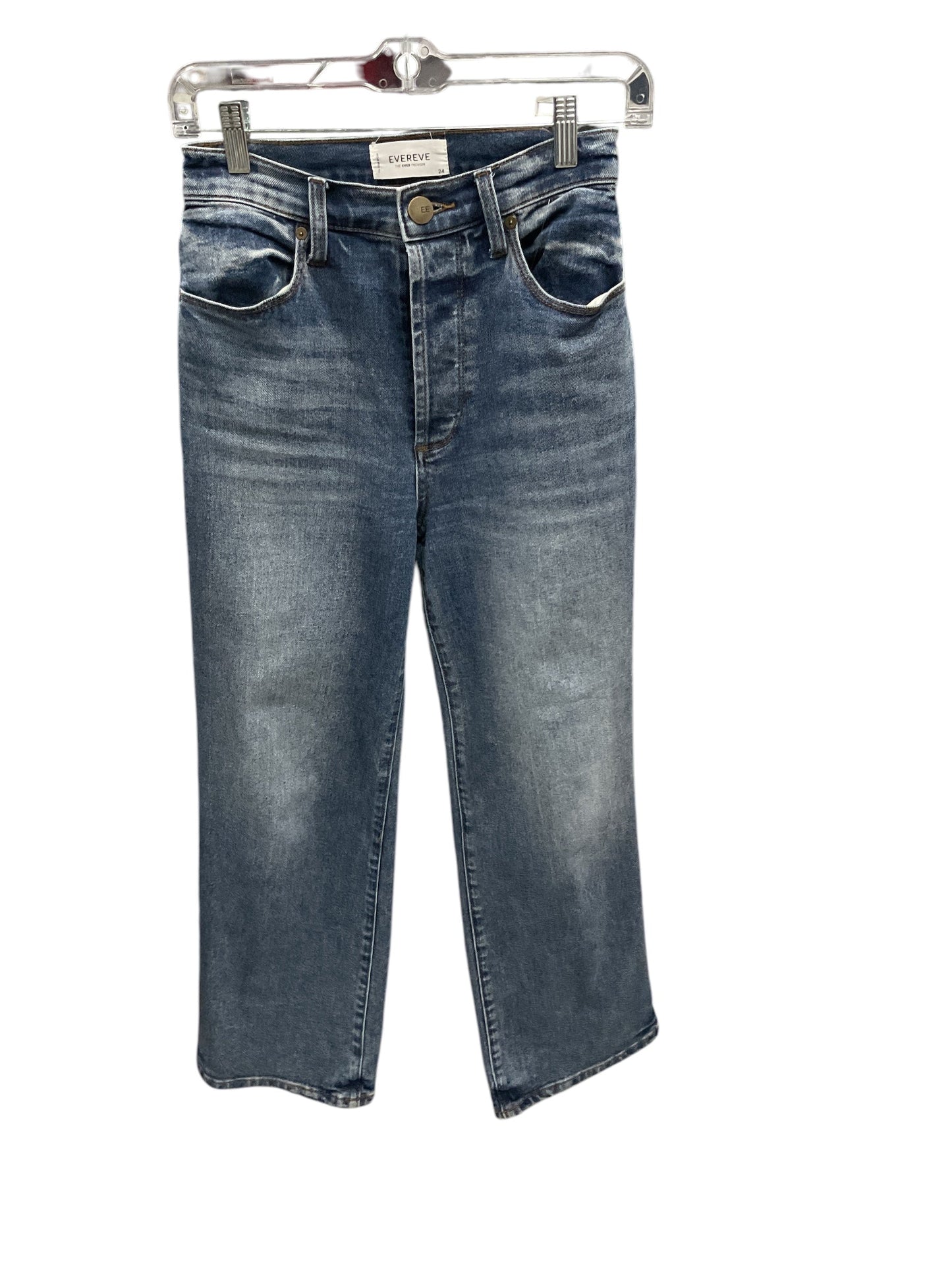 Jeans Straight By Evereve In Blue Denim, Size: 0