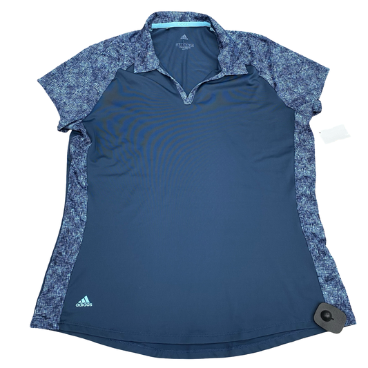Athletic Top Ss By Adidas In Navy, Size:L