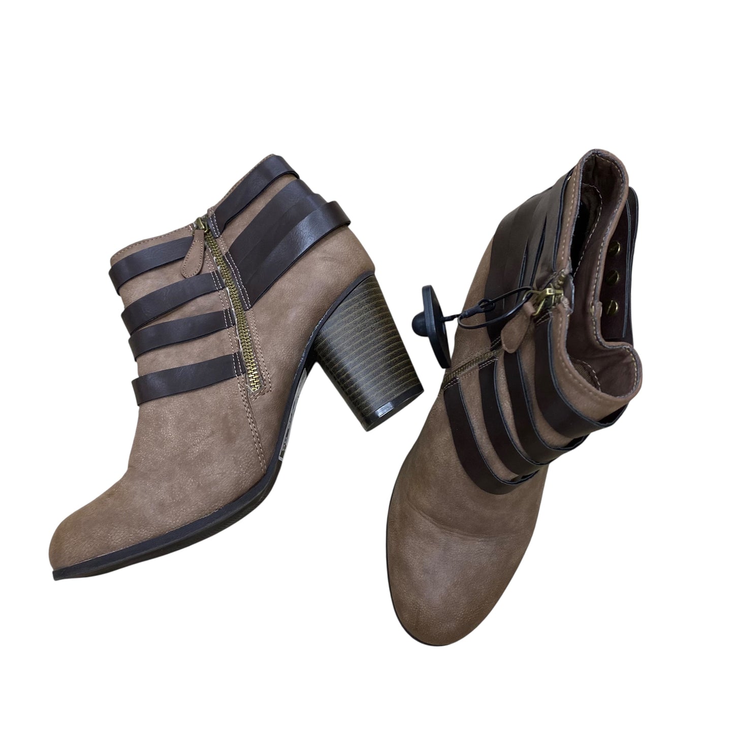 Boots Ankle Heels By Madden Girl In Brown, Size:10