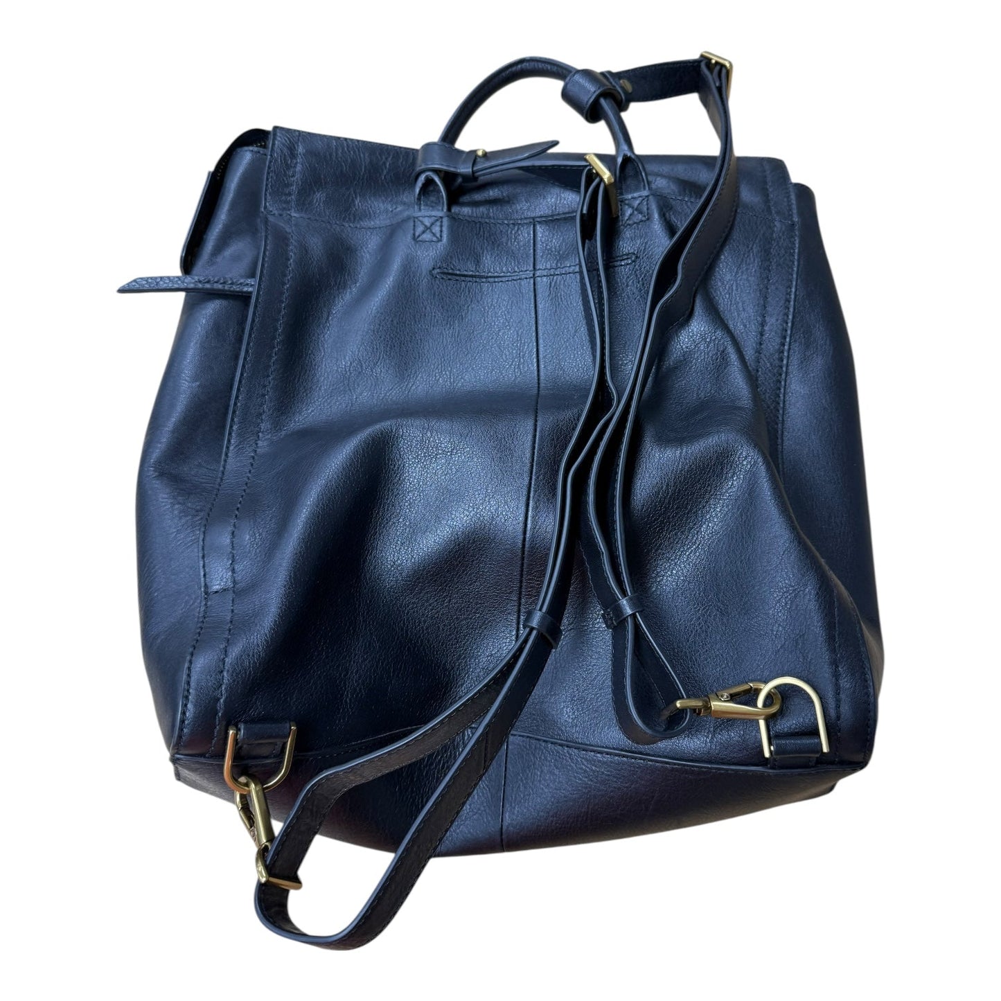 Backpack Leather By Fossil In Black, Size:Medium