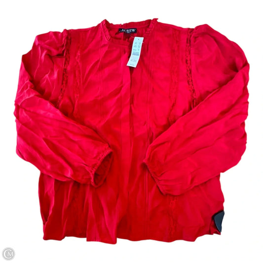 Top Long Sleeve By J. Crew In Red, Size: 10