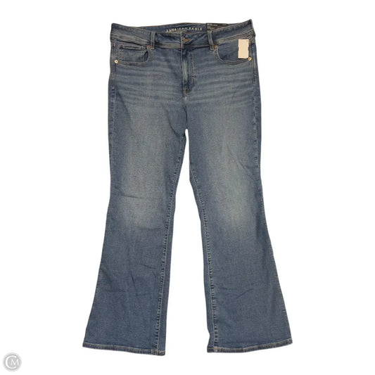 Jeans Flared By American Eagle In Blue Denim, Size: 18
