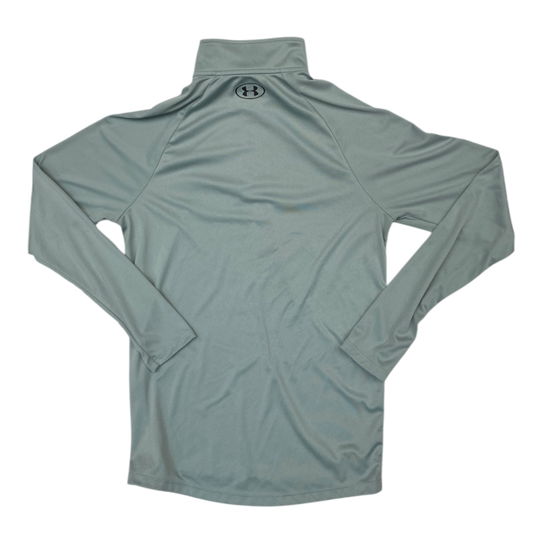 Athletic Top Long Sleeve Collar By Under Armour In Green, Size: S