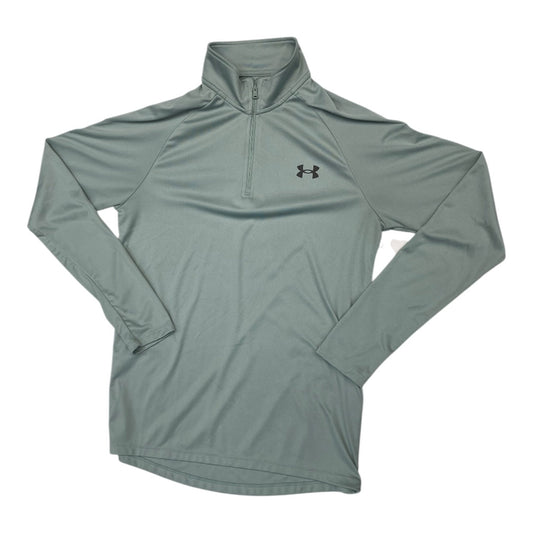 Athletic Top Long Sleeve Collar By Under Armour In Green, Size: S