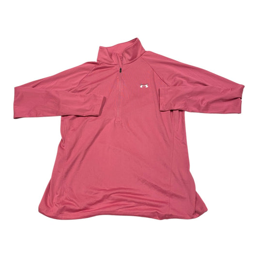 Athletic Top Long Sleeve Collar By Under Armour In Pink, Size: Xl