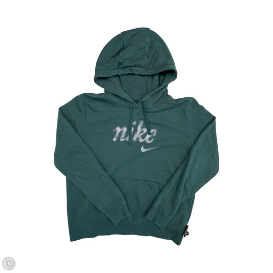 Athletic Sweatshirt Hoodie By Nike In Green, Size: M