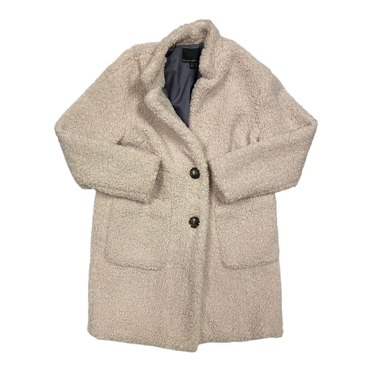 Coat Faux Fur & Sherpa By Banana Republic In Cream, Size: M