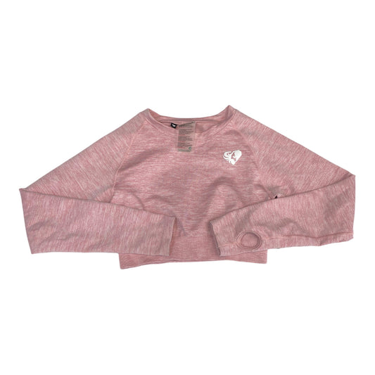 Athletic Top Long Sleeve Collar By Cmc In Pink, Size: M