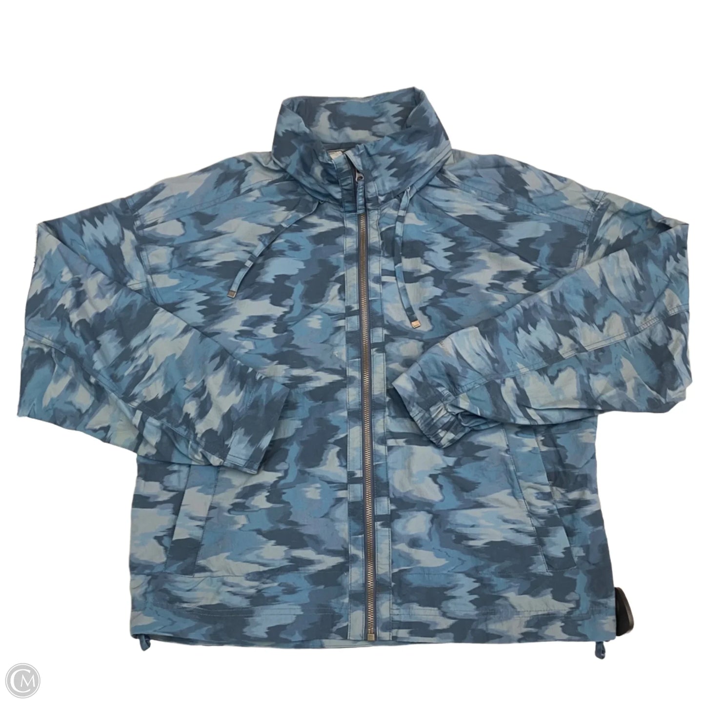 Jacket Windbreaker By Eddie Bauer In Blue, Size: S