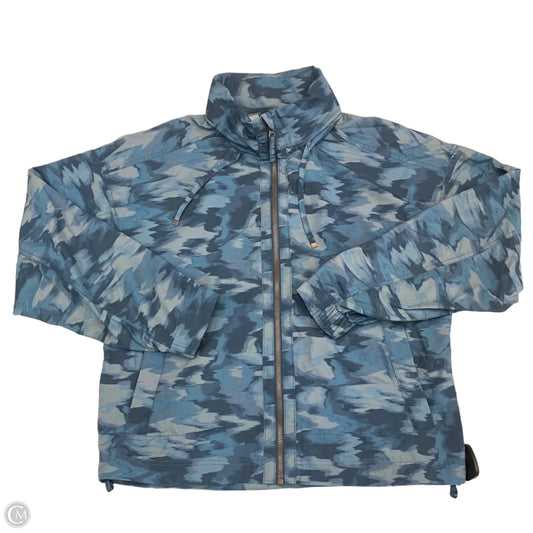 Jacket Windbreaker By Eddie Bauer In Blue, Size: S