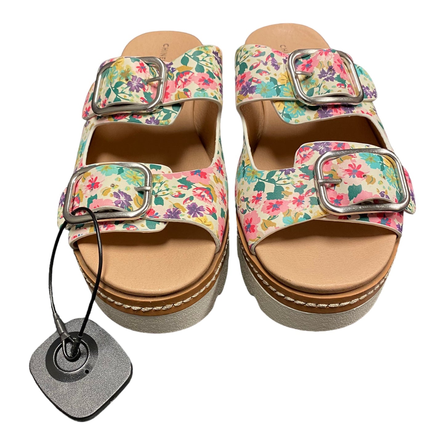 Floral Print Sandals Flats Chinese Laundry, Size 6.5