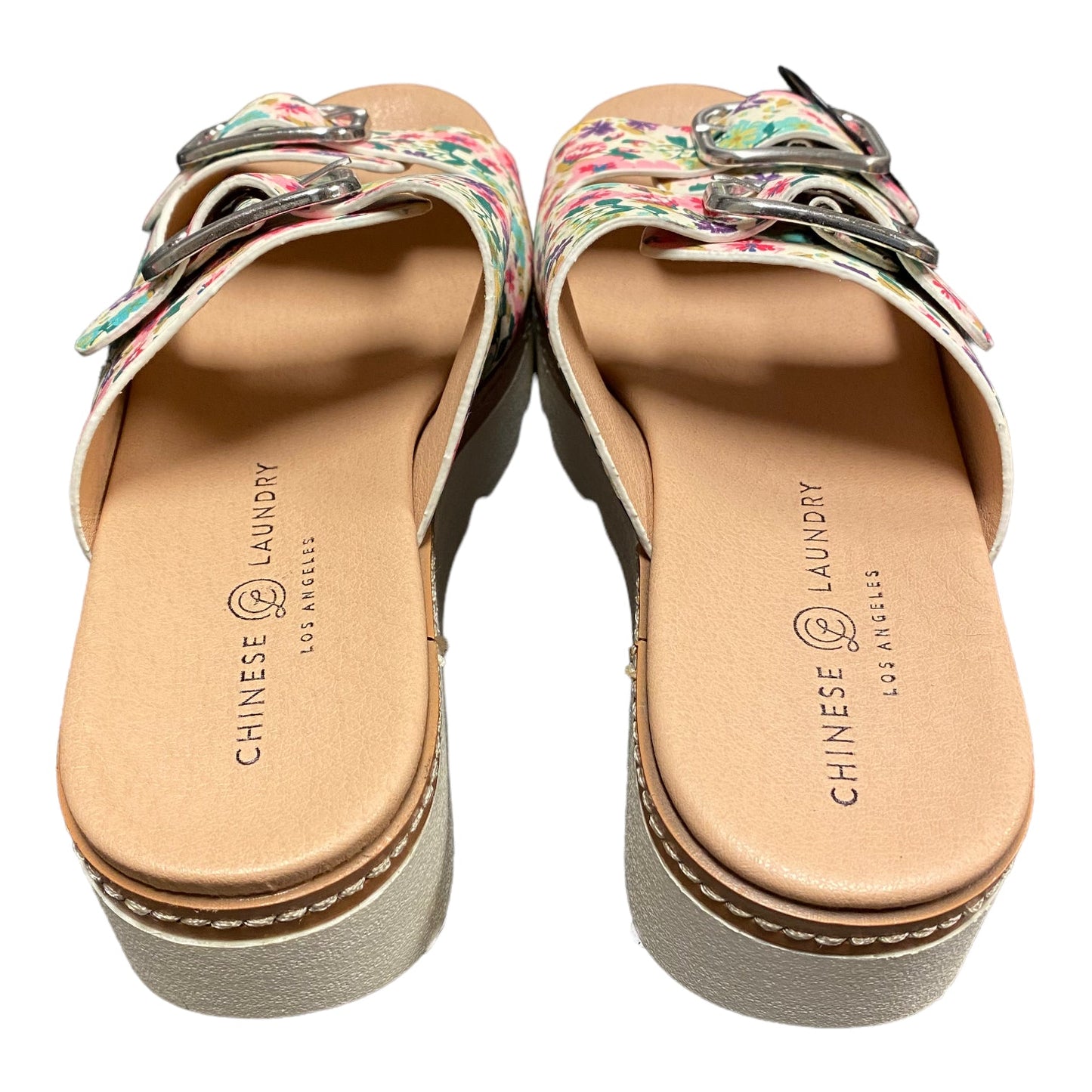 Floral Print Sandals Flats Chinese Laundry, Size 6.5
