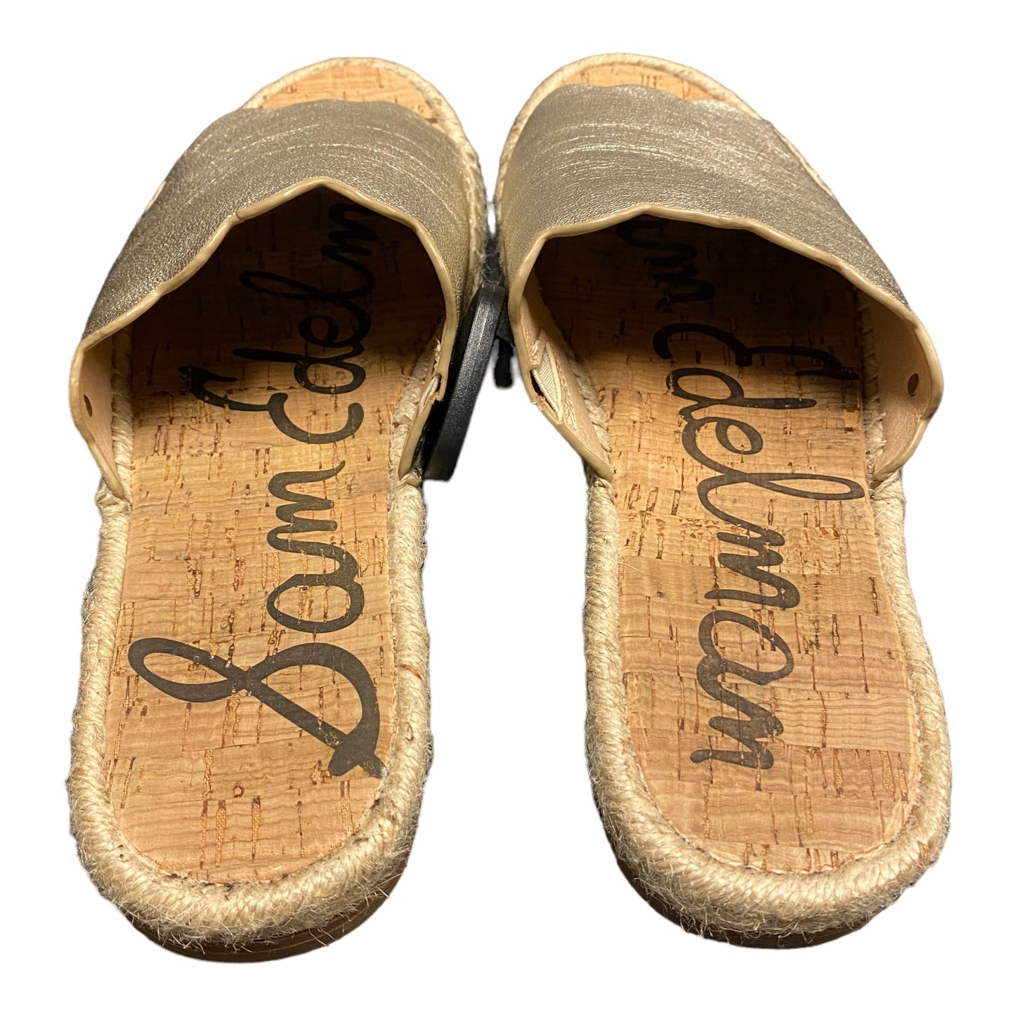 Gold Sandals Flats Sam Edelman, Size 8.5