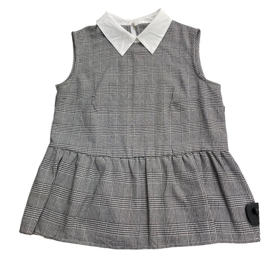 Top Sleeveless By Shein In Plaid Pattern, Size: S