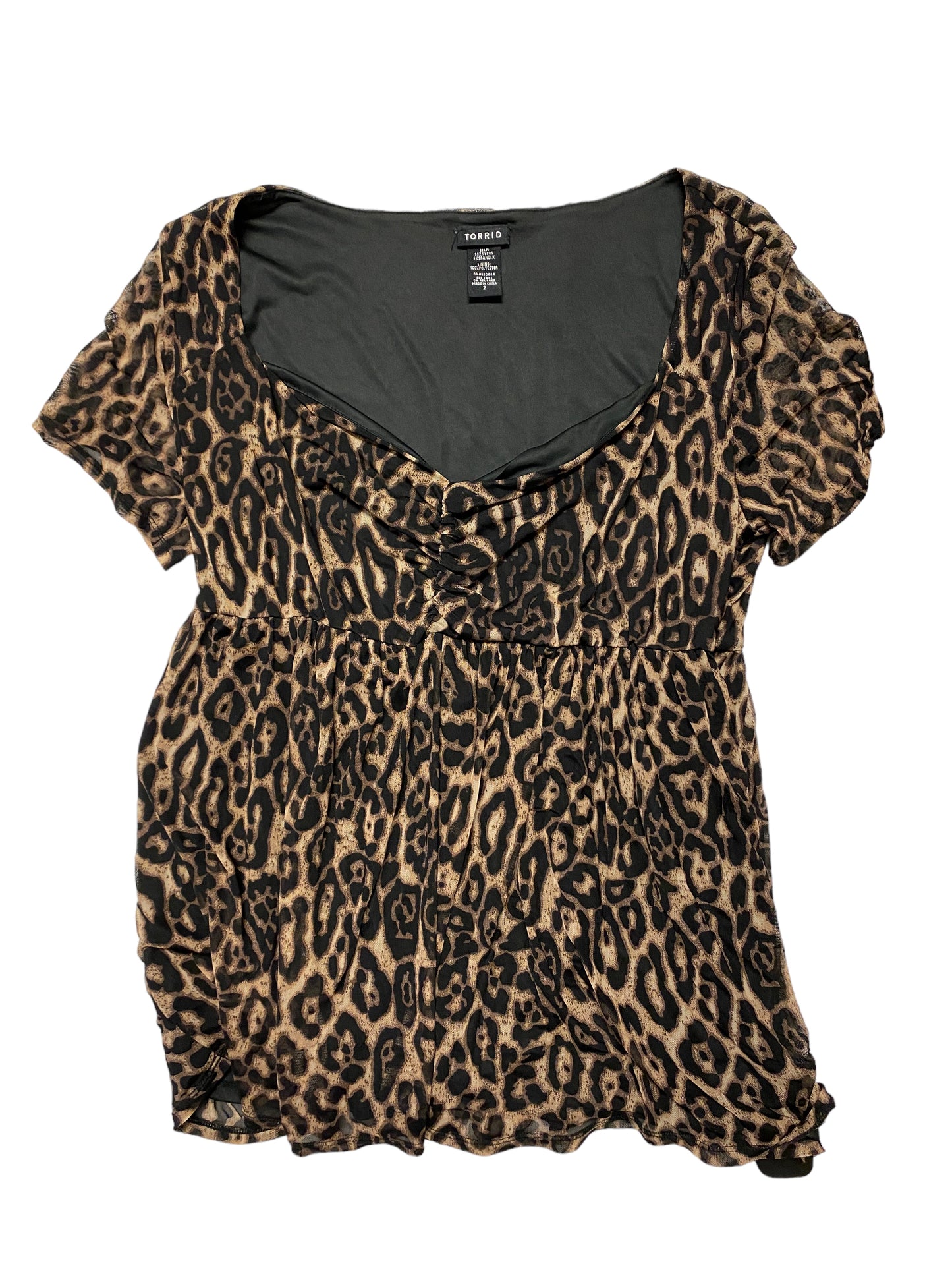 Animal Print Top Short Sleeve Torrid, Size 2x