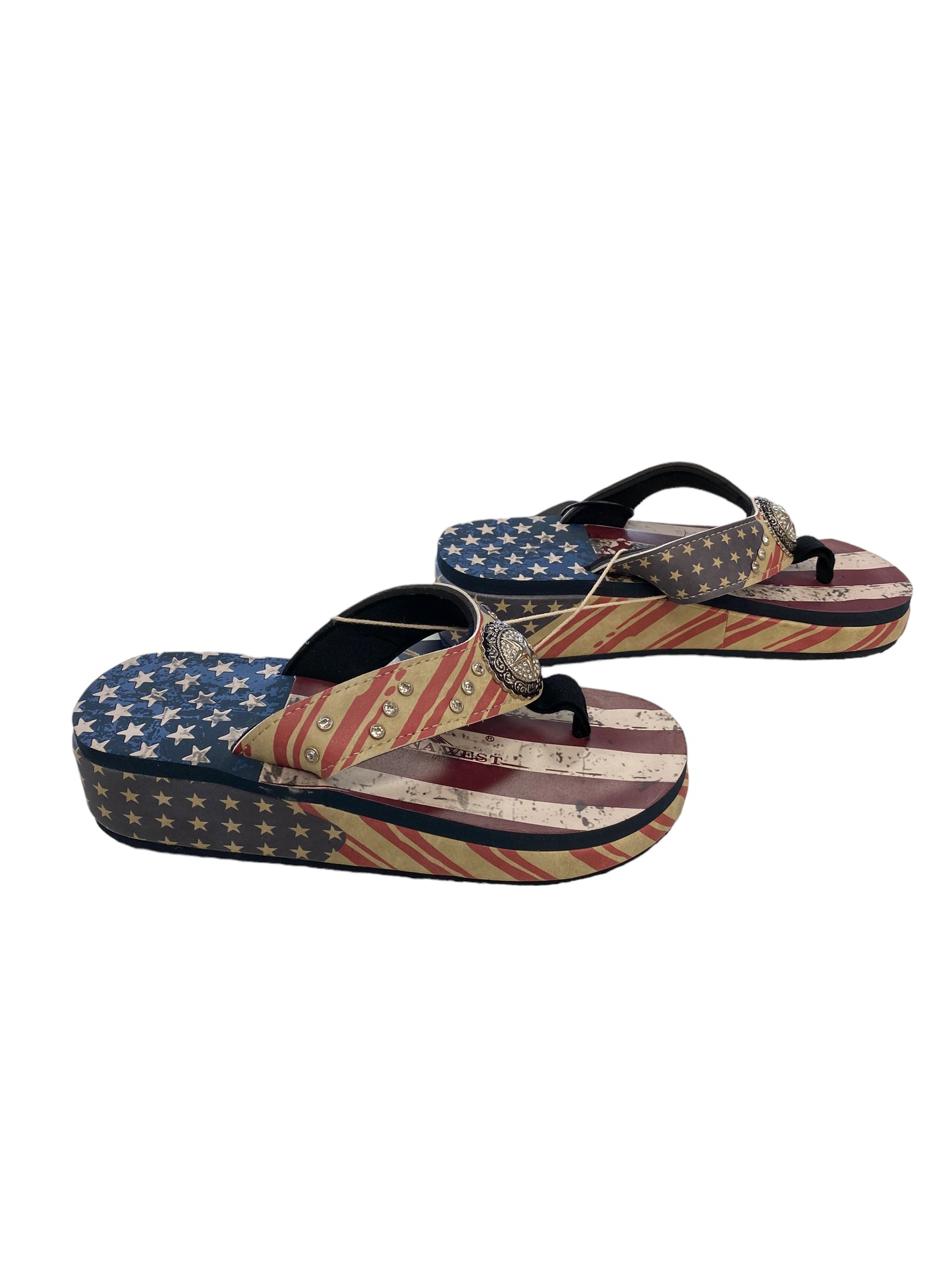 Multi-colored Sandals Flip Flops Cmc, Size 7