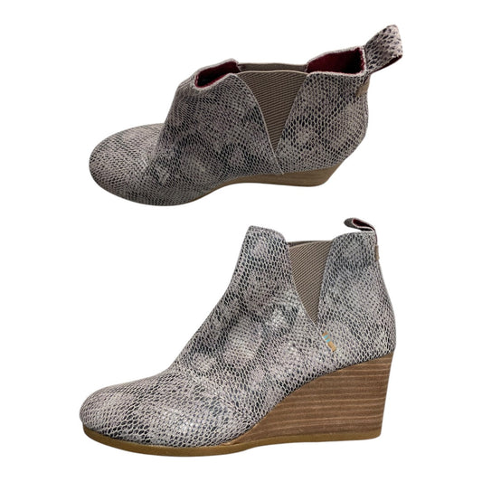 Boots Ankle Heels By Toms In Snakeskin Print, Size: 10