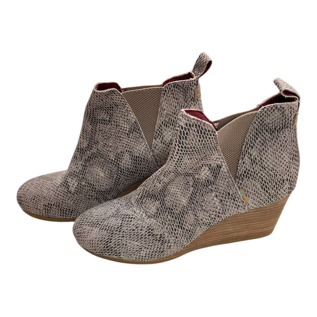 Boots Ankle Heels By Toms In Snakeskin Print, Size: 10