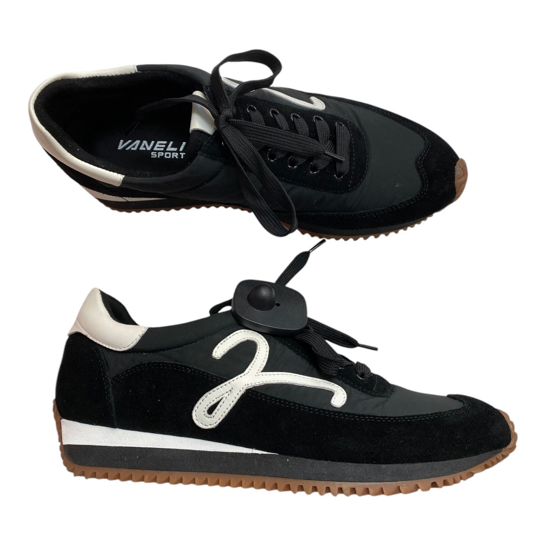 Shoes Sneakers By Vaneli In Black & White, Size: 9