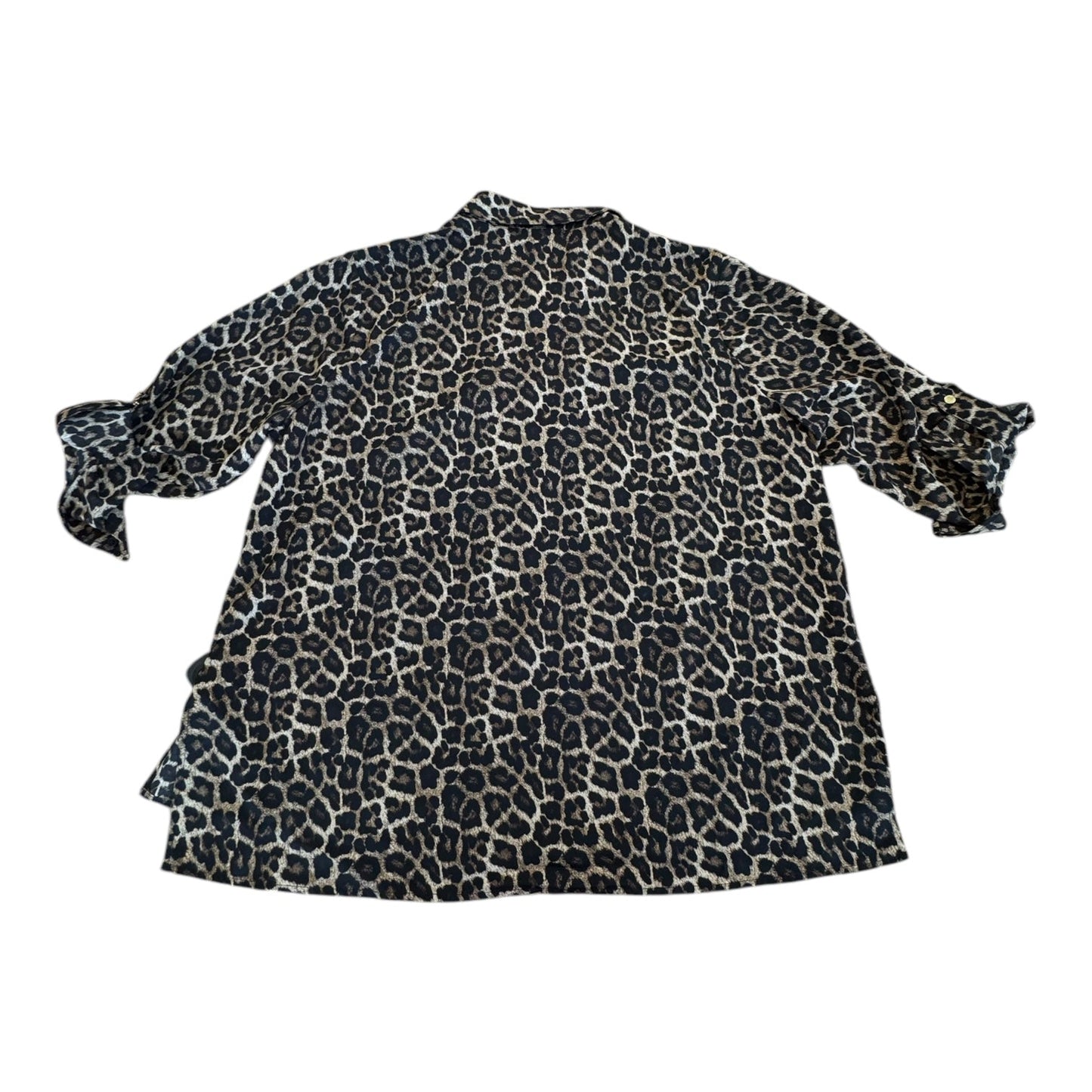 Top Long Sleeve By Michael By Michael Kors In Animal Print, Size: 2x