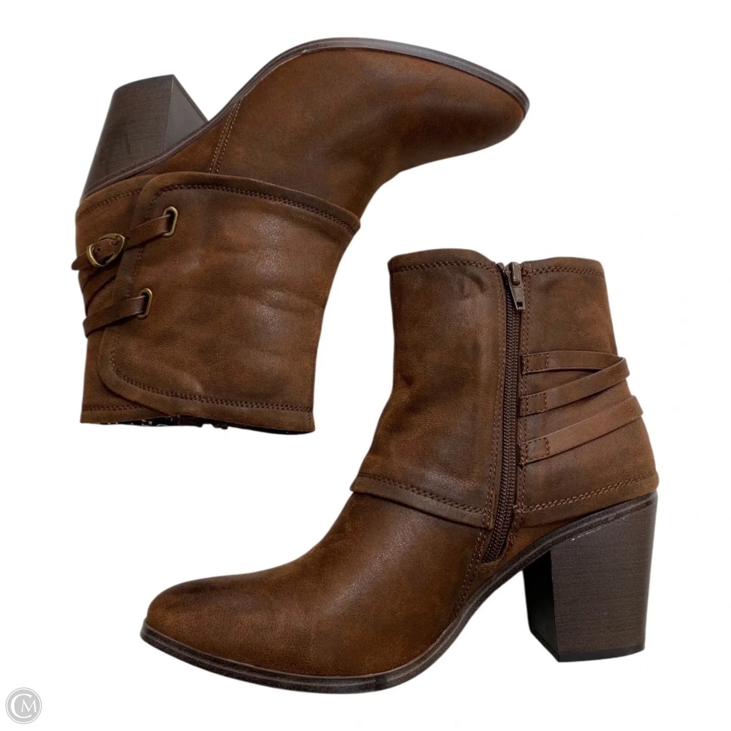 Boots Ankle Heels By Bare Traps In Brown, Size: 10
