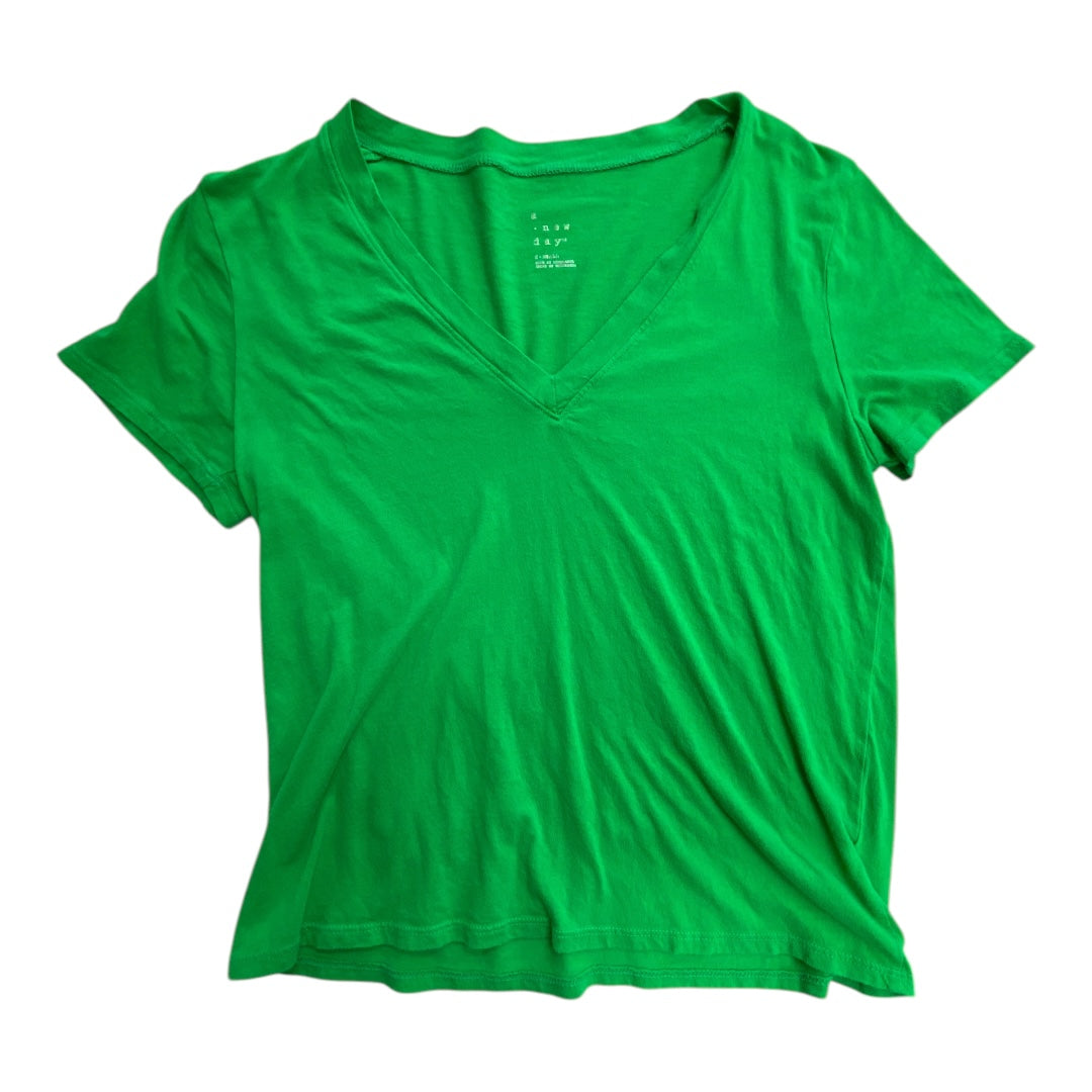 Top Short Sleeve Basic By A New Day In Green, Size: XS