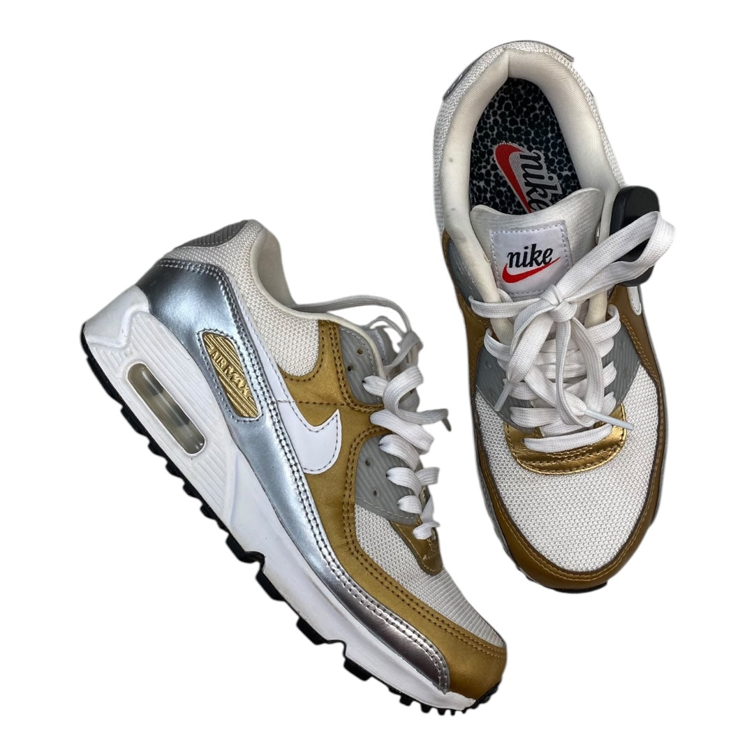 Shoes Athletic By Nike In Gold & White, Size: 6.5