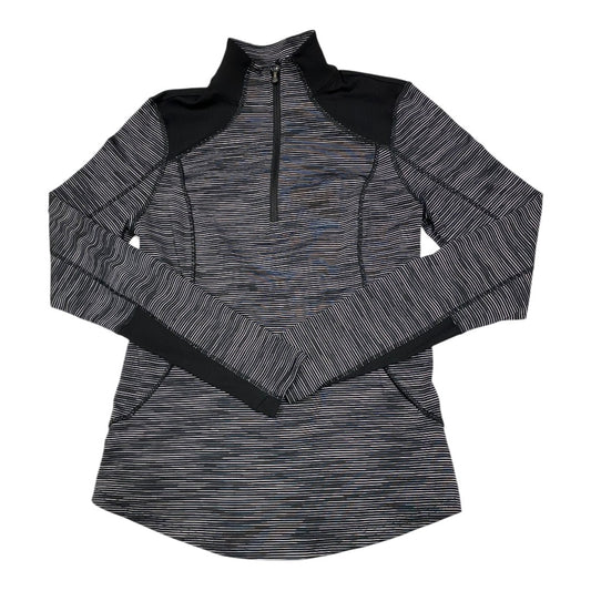 Athletic Top Long Sleeve Collar By Tek Gear In Black & Grey, Size: M