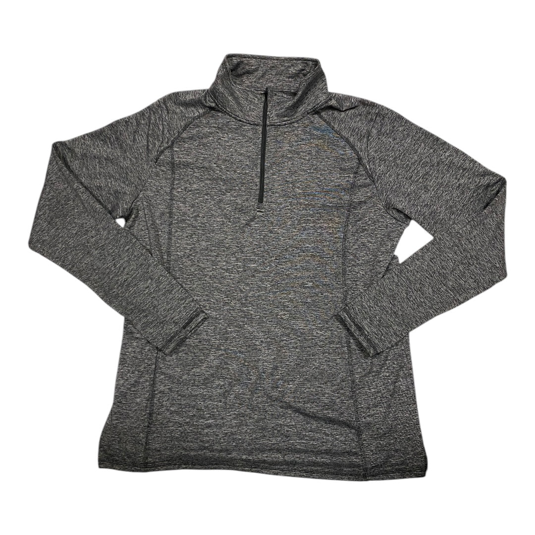 Athletic Top Long Sleeve Collar By All In Motion In Grey, Size: 1x