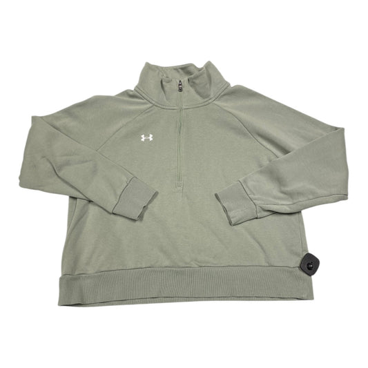 Athletic Top Long Sleeve Collar By Under Armour In Green, Size: L