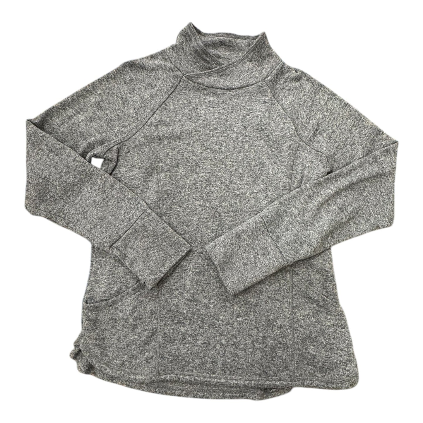 Athletic Top Long Sleeve Collar By Tek Gear In Grey, Size: Xl