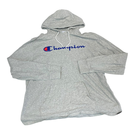 Athletic Top Long Sleeve Hoodie By Champion In Grey, Size: Xl