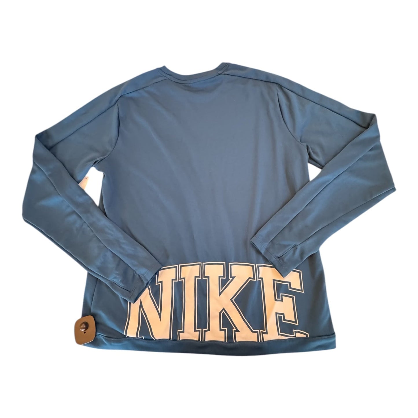 Athletic Top Long Sleeve Crewneck By Nike In Teal, Size: M