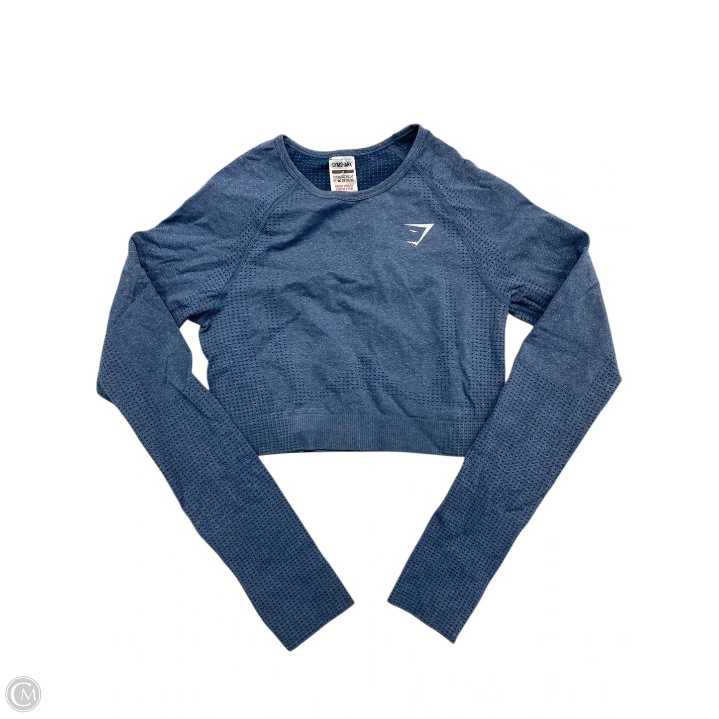 Athletic Top Long Sleeve Crewneck By Gym Shark In Blue, Size: M