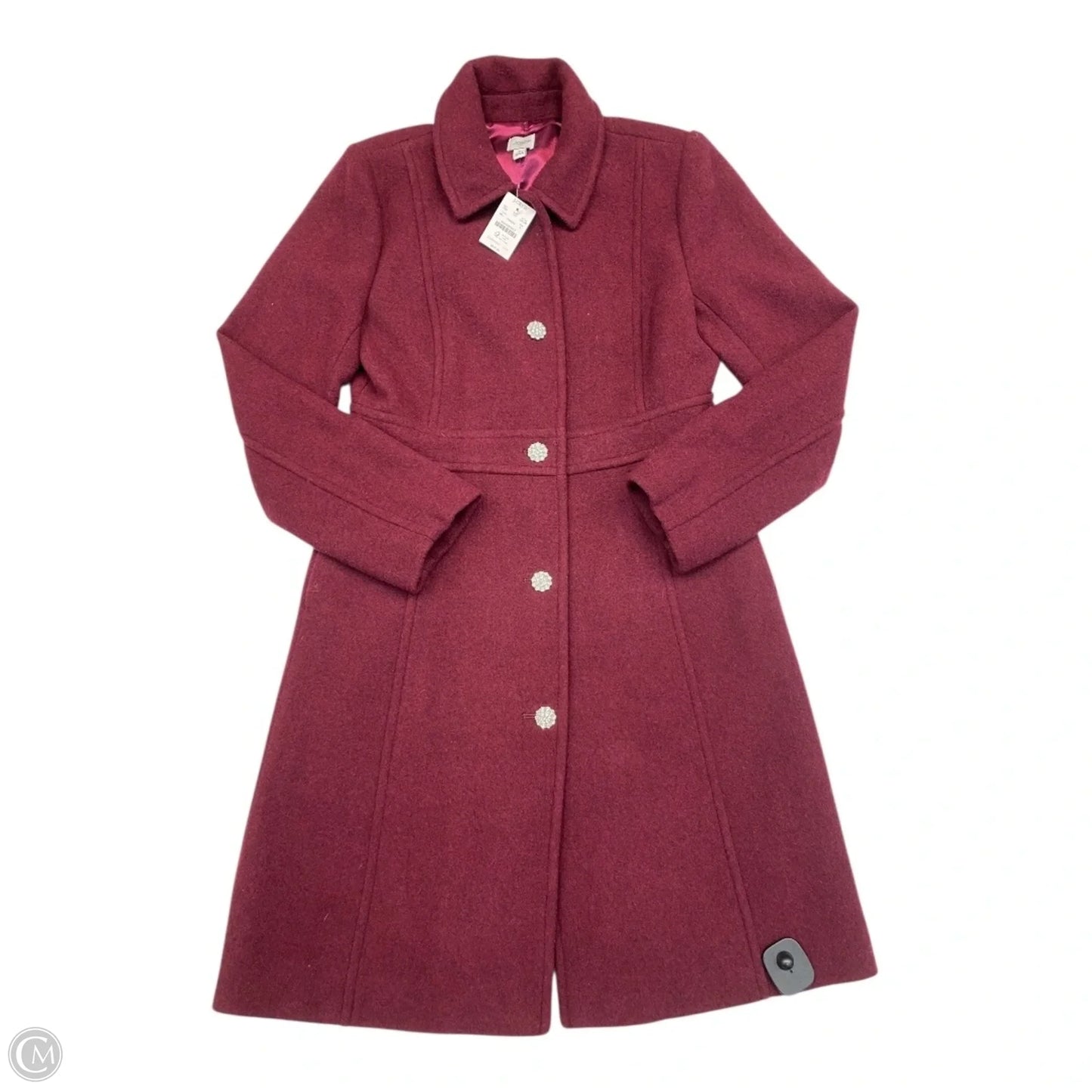 Coat Peacoat By J. Crew In Maroon, Size: M
