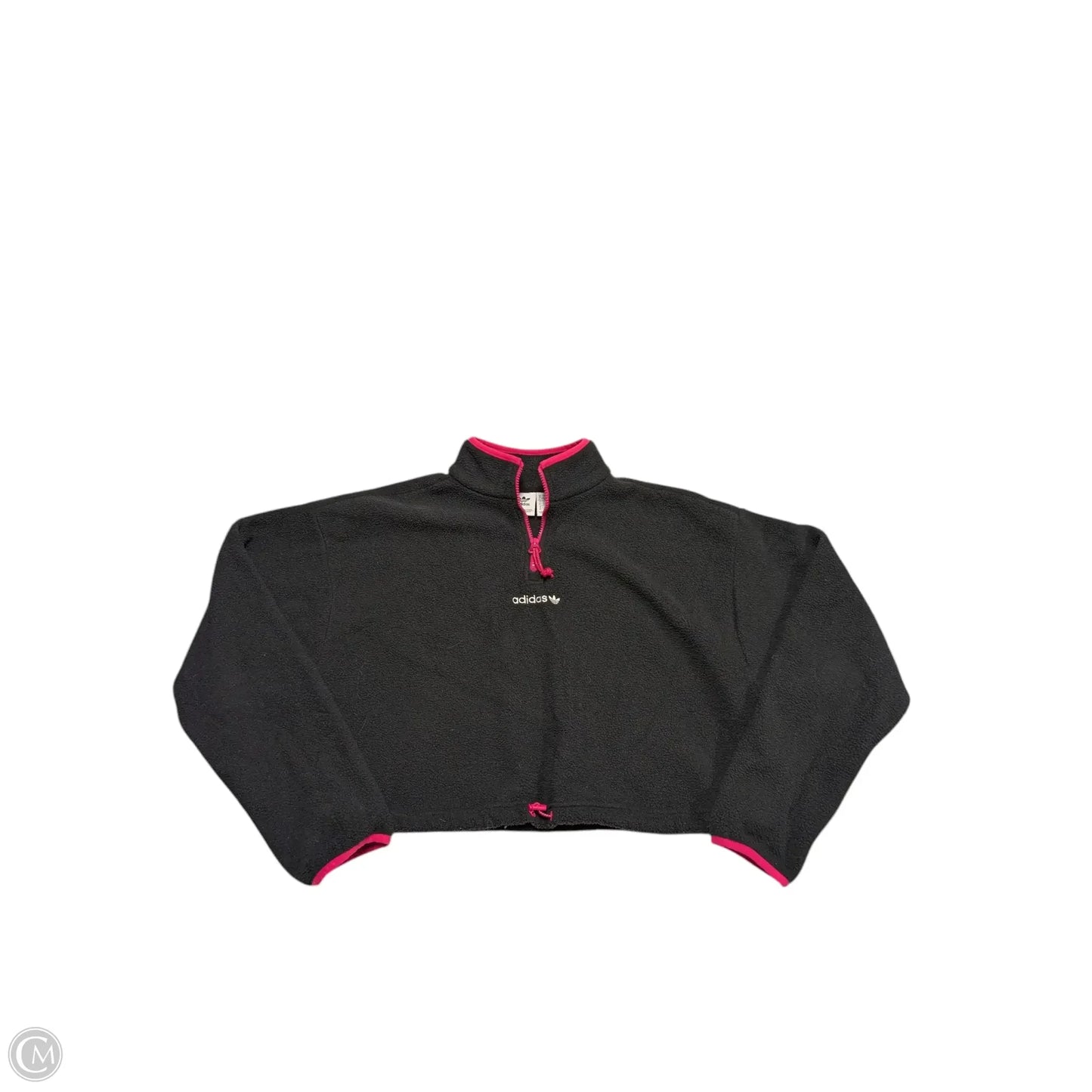 Athletic Jacket By Adidas In Black & Pink, Size: L