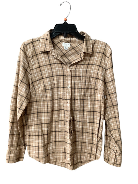 Top Long Sleeve By J Crew O In Plaid, Size: M