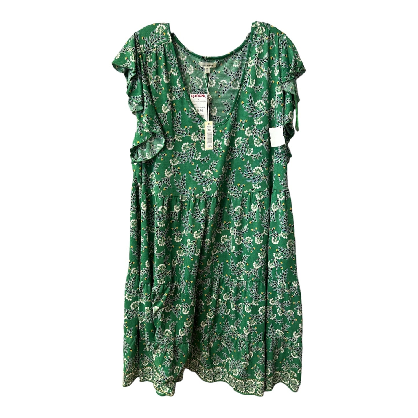 Green Dress Casual Midi Max Studio, Size 3x