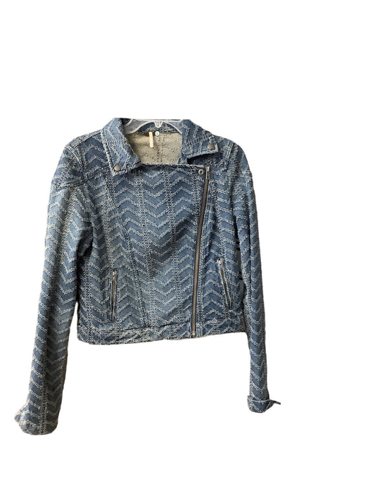 Jacket Denim By Free People In Blue Denim, Size: 6