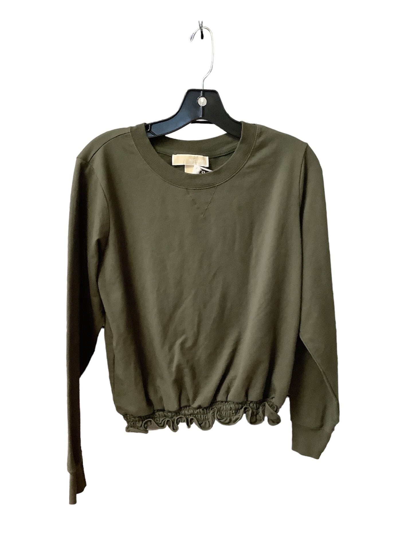 Green Top Long Sleeve Designer Michael By Michael Kors, Size S