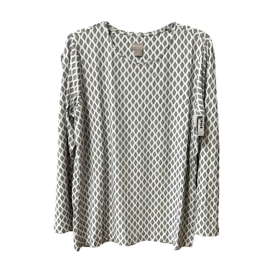 Top Long Sleeve By Chicos In Black & White, Size: Xl