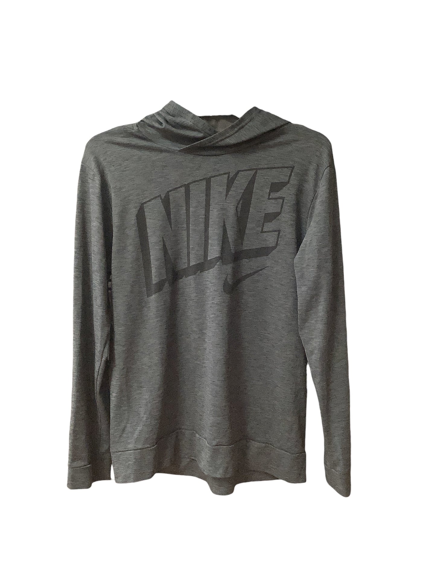 Athletic Top Long Sleeve Hoodie By Nike In Grey, Size: Xl