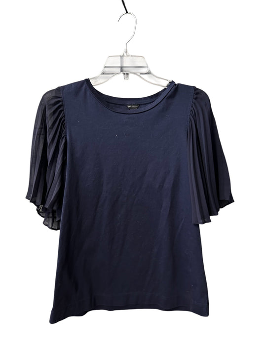 Top Short Sleeve By Ann Taylor In Navy, Size: M