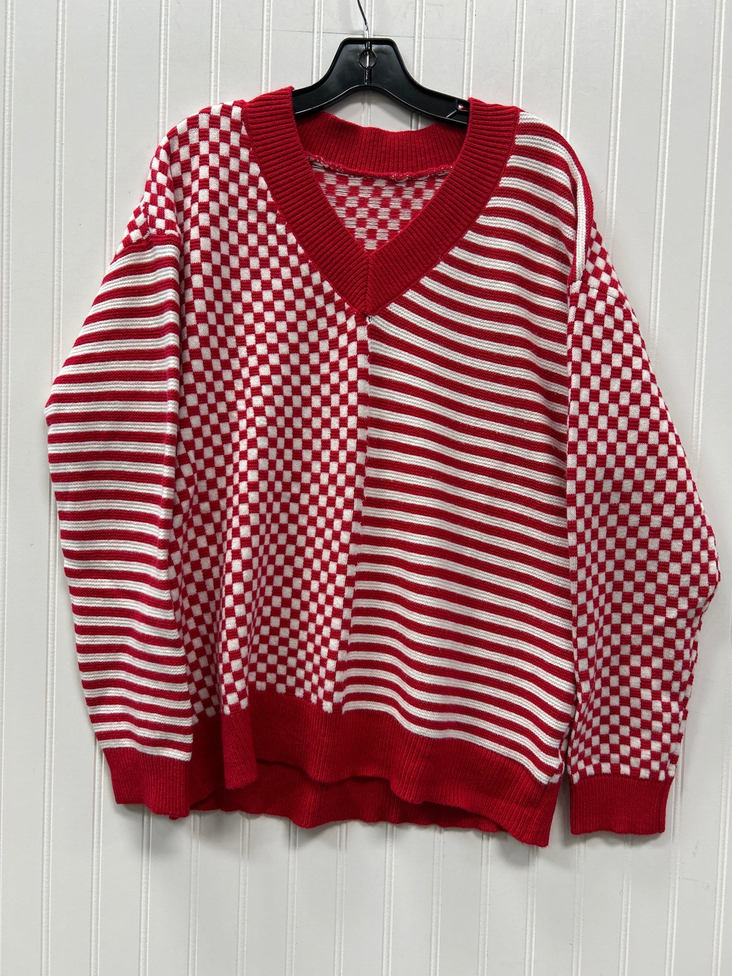 Sweater By Cmc In Red & White, Size:L