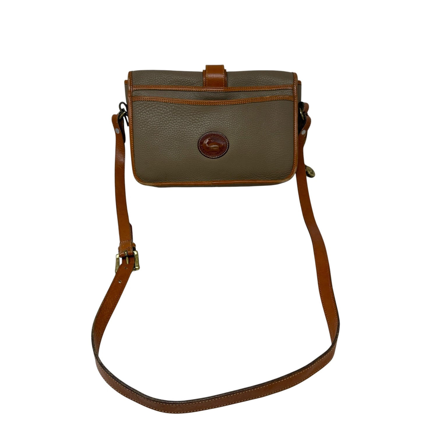 Vintage All-Weather Leather (AWL) Equestrian Crossbody Shoulder Bag Designer By Dooney And Bourke, Size: Medium